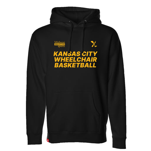 MAS Kansas City Kings Wheelchair Basketball Black Hoodie on a white background