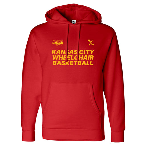 MAS Kansas City Kings Wheelchair Basketball Red Hoodie on a white background