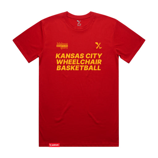 MAS Kansas City Kings Wheelchair Basketball Red T-Shirt on a white background