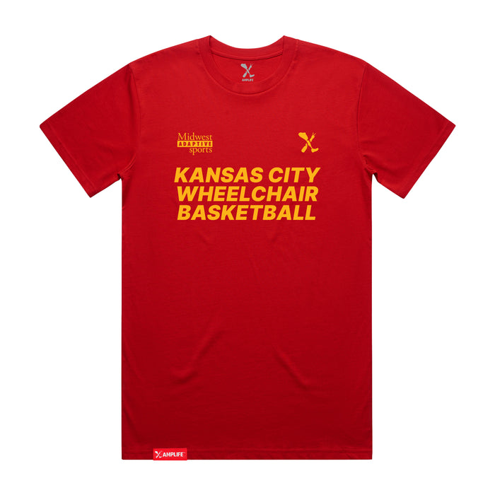 MAS Kansas City Kings Wheelchair Basketball Red T-Shirt on a white background