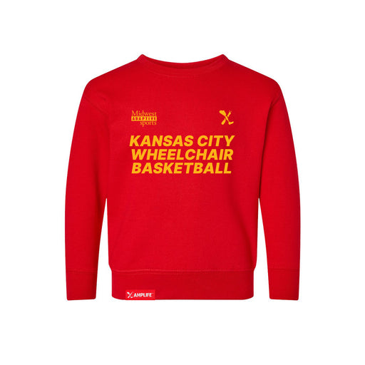MAS Kansas City Kings Wheelchair Basketball Toddler Red Crewneck Sweatshirt on a white background