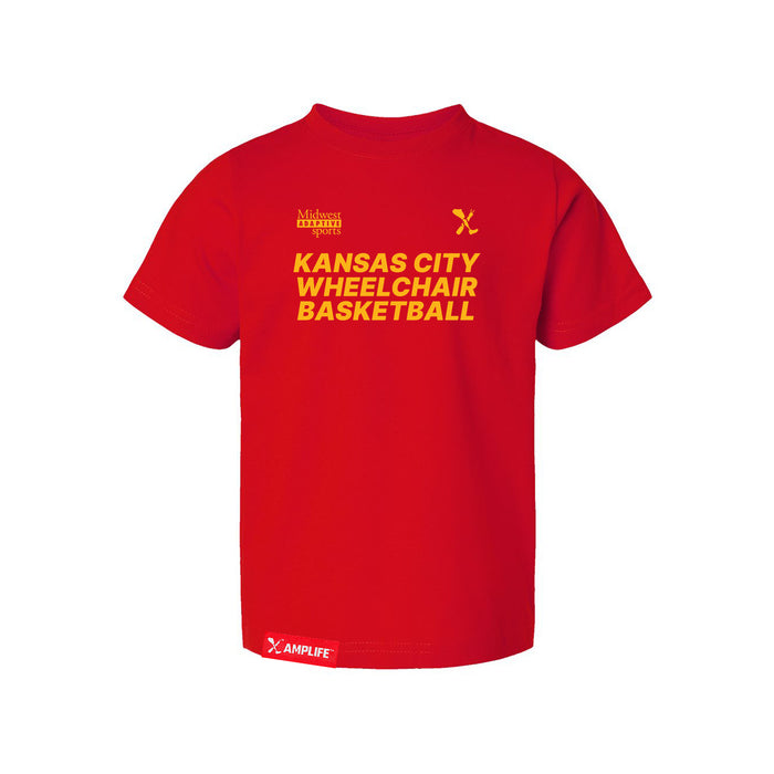 MAS Kansas City Kings Wheelchair Basketball Toddler Red T-Shirt on a white background