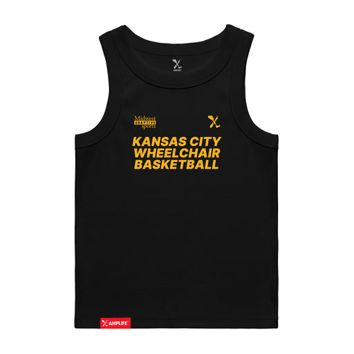 MAS Kansas City Kings Wheelchair Basketball Women's Black Organic Tank Top on a white background