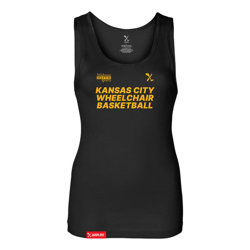 MAS Kansas City Kings Wheelchair Basketball Women's Black Slim Micro Rib Tank Top on a white background