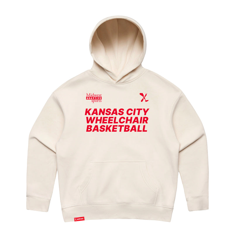 MAS Kansas City Kings Wheelchair Basketball Women's Ecru Modern Hoodie on a white background