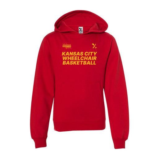 MAS Kansas City Kings Wheelchair Basketball Youth Red Hoodie on a white background
