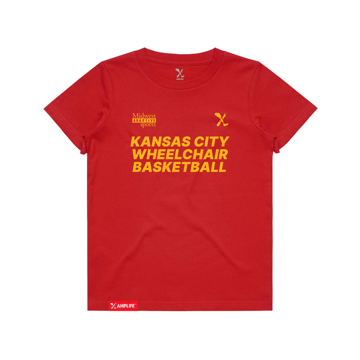 MAS Kansas City Kings Wheelchair Basketball Youth Red T-Shirt on a white background