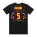 Back angle of the Roman Dinkel MAS Kansas City Kings Wheelchair Basketball Amplife Black T-Shirt against a white background