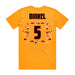 Back angle of the Roman Dinkel MAS Kansas City Kings Wheelchair Basketball Amplife Gold T-Shirt against a white background