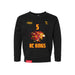 Front angle of the Roman Dinkel MAS Kansas City Kings Wheelchair Basketball Amplife Toddler Black Crewneck Sweatshirt against a white background