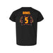 Back angle of the Roman Dinkel MAS Kansas City Kings Wheelchair Basketball Amplife Toddler Black T-Shirt against a white background