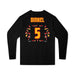Back angle of the Roman Dinkel MAS Kansas City Kings Wheelchair Basketball Amplife Youth Black Long Sleeve T-Shirt against a white background