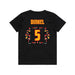 Back angle of the Roman Dinkel MAS Kansas City Kings Wheelchair Basketball Amplife Youth Black T-Shirt against a white background