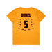 Back angle of the Roman Dinkel MAS Kansas City Kings Wheelchair Basketball Amplife Youth Gold T-Shirt against a white background