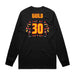 Back angle of the Jerry Guild Jr MAS Kansas City Kings Wheelchair Basketball Amplife Black Long Sleeve T-Shirt against a white background