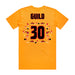 Back angle of the Jerry Guild Jr MAS Kansas City Kings Wheelchair Basketball Amplife Gold T-Shirt against a white background