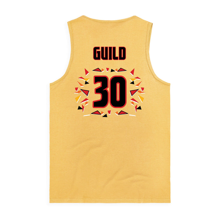 Back angle of the Jerry Guild Jr MAS Kansas City Kings Wheelchair Basketball Amplife Squash Tank Top against a white background
