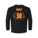 Back angle of the Jerry Guild Jr MAS Kansas City Kings Wheelchair Basketball Amplife Toddler Black Long Sleeve T-Shirt against a white background