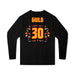 Back angle of the Jerry Guild Jr MAS Kansas City Kings Wheelchair Basketball Amplife Youth Black Long Sleeve T-Shirt against a white background
