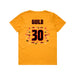 Back angle of the Jerry Guild Jr MAS Kansas City Kings Wheelchair Basketball Amplife Youth Gold T-Shirt against a white background