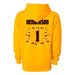 Back angle of the Karson Henderson MAS Kansas City Kings Wheelchair Basketball Amplife Gold Hoodie against a white background