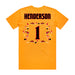 Back angle of the Karson Henderson MAS Kansas City Kings Wheelchair Basketball Amplife Gold T-Shirt against a white background