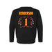 Back angle of the Karson Henderson MAS Kansas City Kings Wheelchair Basketball Amplife Toddler Black Crewneck Sweatshirt against a white background
