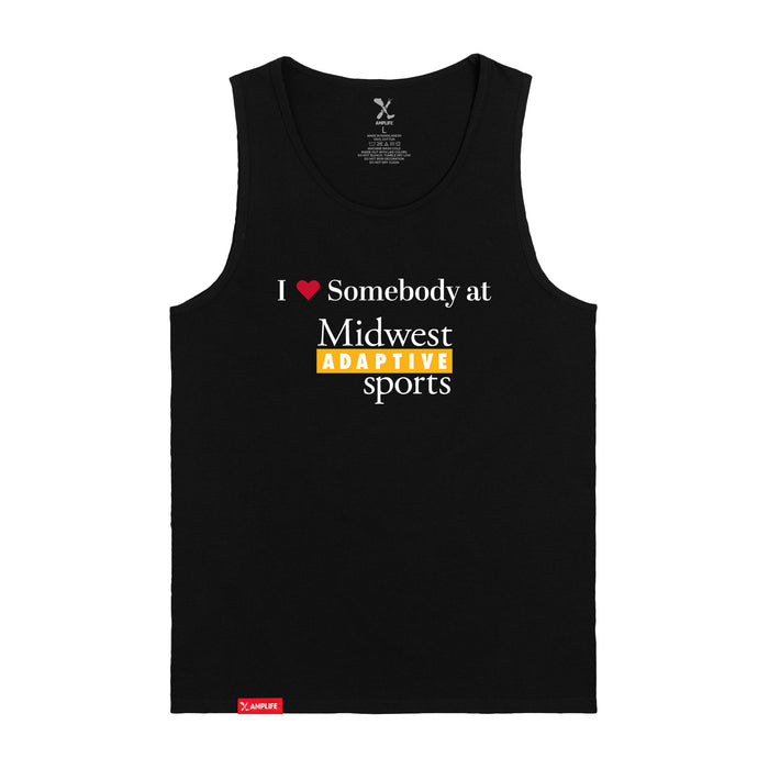 MAS Kansas City Kings Wheelchair Basketball I Love Somebody at MAS Black Tank Top on a white background