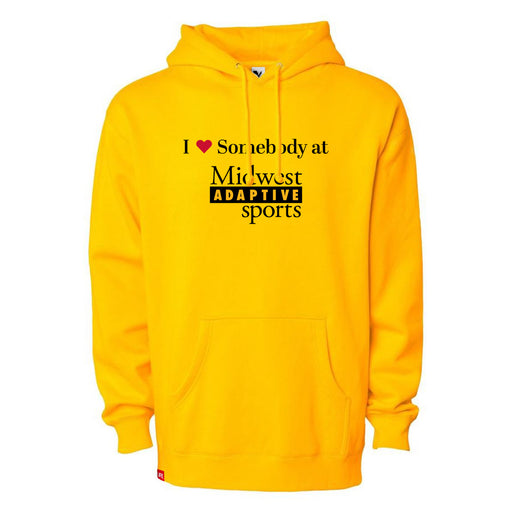MAS Kansas City Kings Wheelchair Basketball I Love Somebody at MAS Gold Hoodie on a white background