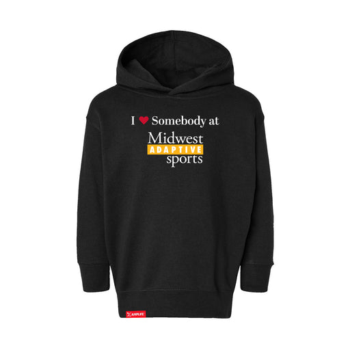 MAS Kansas City Kings Wheelchair Basketball I Love Somebody at MAS Toddler Black Hoodie on a white background