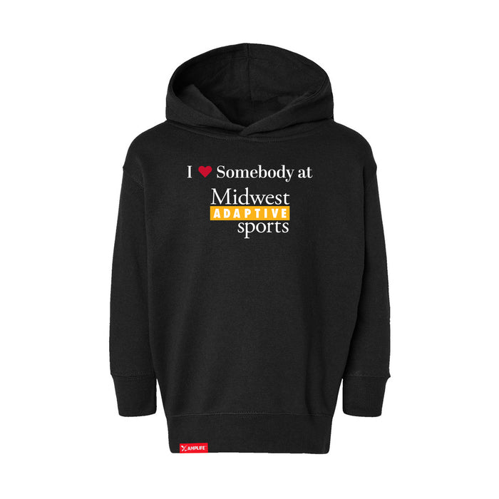 MAS Kansas City Kings Wheelchair Basketball I Love Somebody at MAS Toddler Black Hoodie on a white background