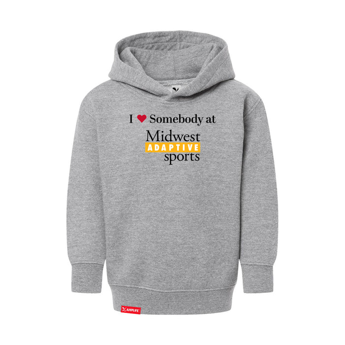 MAS Kansas City Kings Wheelchair Basketball I Love Somebody at MAS Toddler Heather Grey Hoodie on a white background