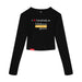 MAS Kansas City Kings Wheelchair Basketball I Love Somebody at MAS Women's Black Crop Long Sleeve T-Shirt on a white background