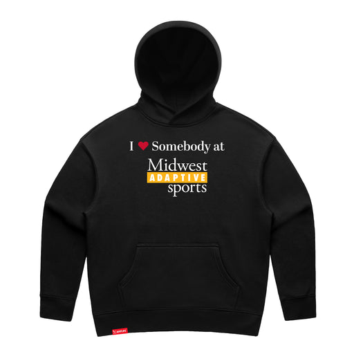 MAS Kansas City Kings Wheelchair Basketball I Love Somebody at MAS Women's Black Modern Hoodie on a white background