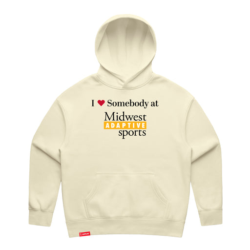 MAS Kansas City Kings Wheelchair Basketball I Love Somebody at MAS Women's Butter Modern Hoodie on a white background