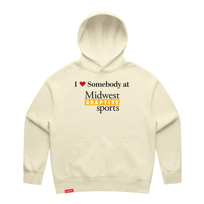 MAS Kansas City Kings Wheelchair Basketball I Love Somebody at MAS Women's Butter Modern Hoodie on a white background