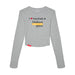 MAS Kansas City Kings Wheelchair Basketball I Love Somebody at MAS Women's Heather Grey Crop Long Sleeve T-Shirt on a white background