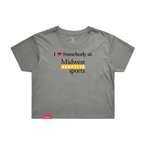 MAS Kansas City Kings Wheelchair Basketball I Love Somebody at MAS Women's Shadow Crop T-Shirt on a white background