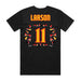 Back angle of the Asha Larson MAS Kansas City Kings Wheelchair Basketball Amplife Black T-Shirt against a white background