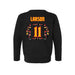 Back angle of the Asha Larson MAS Kansas City Kings Wheelchair Basketball Amplife Toddler Black Crewneck Sweatshirt against a white background