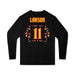 Back angle of the Asha Larson MAS Kansas City Kings Wheelchair Basketball Amplife Youth Black Long Sleeve T-Shirt against a white background