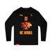 Front angle of the Asha Larson MAS Kansas City Kings Wheelchair Basketball Amplife Youth Black Long Sleeve T-Shirt against a white background