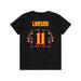 Back angle of the Asha Larson MAS Kansas City Kings Wheelchair Basketball Amplife Youth Black T-Shirt against a white background