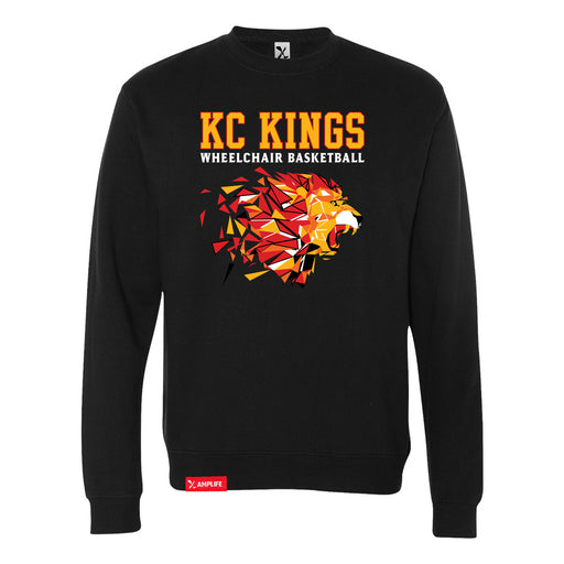 MAS Kansas City Kings Wheelchair Basketball Lion Black Crewneck Sweatshirt on a white background