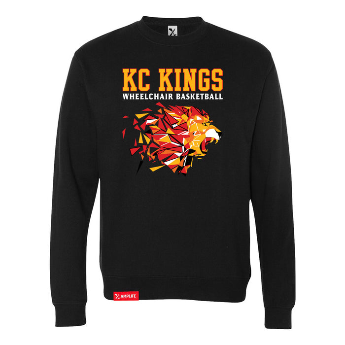 MAS Kansas City Kings Wheelchair Basketball Lion Black Crewneck Sweatshirt on a white background