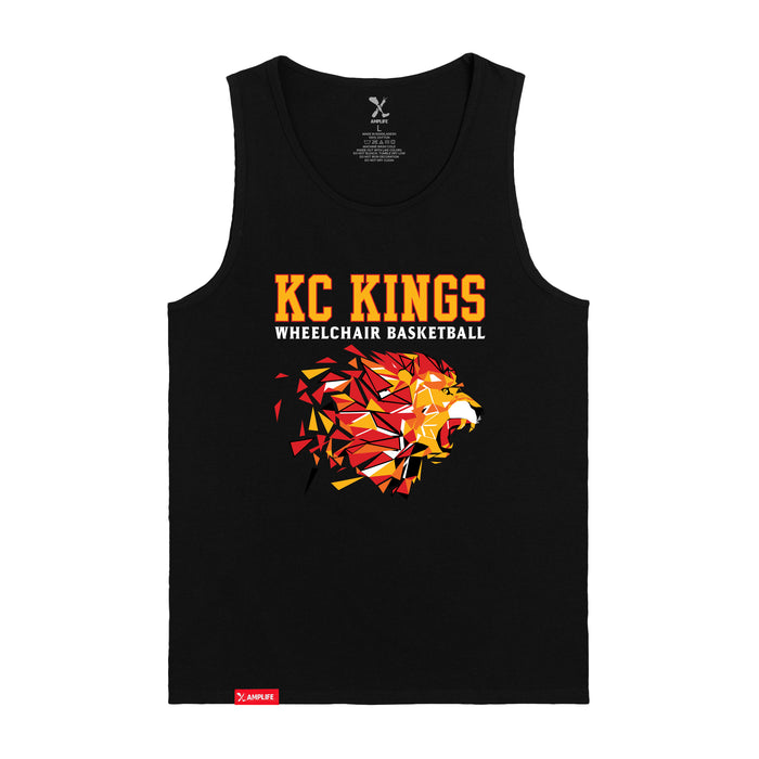 MAS Kansas City Kings Wheelchair Basketball Lion Black Tank Top on a white background
