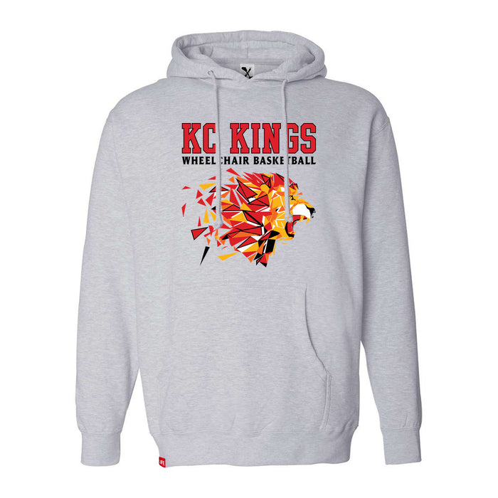 MAS Kansas City Kings Wheelchair Basketball Lion Heather Grey Hoodie on a white background