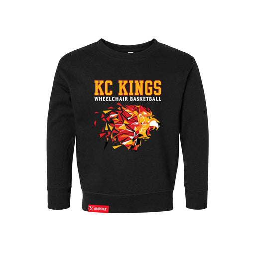 MAS Kansas City Kings Wheelchair Basketball Lion Toddler Black Crewneck Sweatshirt on a white background