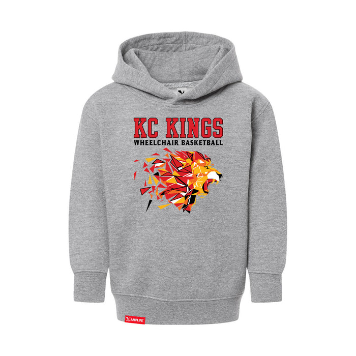 MAS Kansas City Kings Wheelchair Basketball Lion Toddler Heather Grey Hoodie on a white background