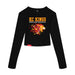 MAS Kansas City Kings Wheelchair Basketball Lion Women's Black Crop Long Sleeve T-Shirt on a white background
